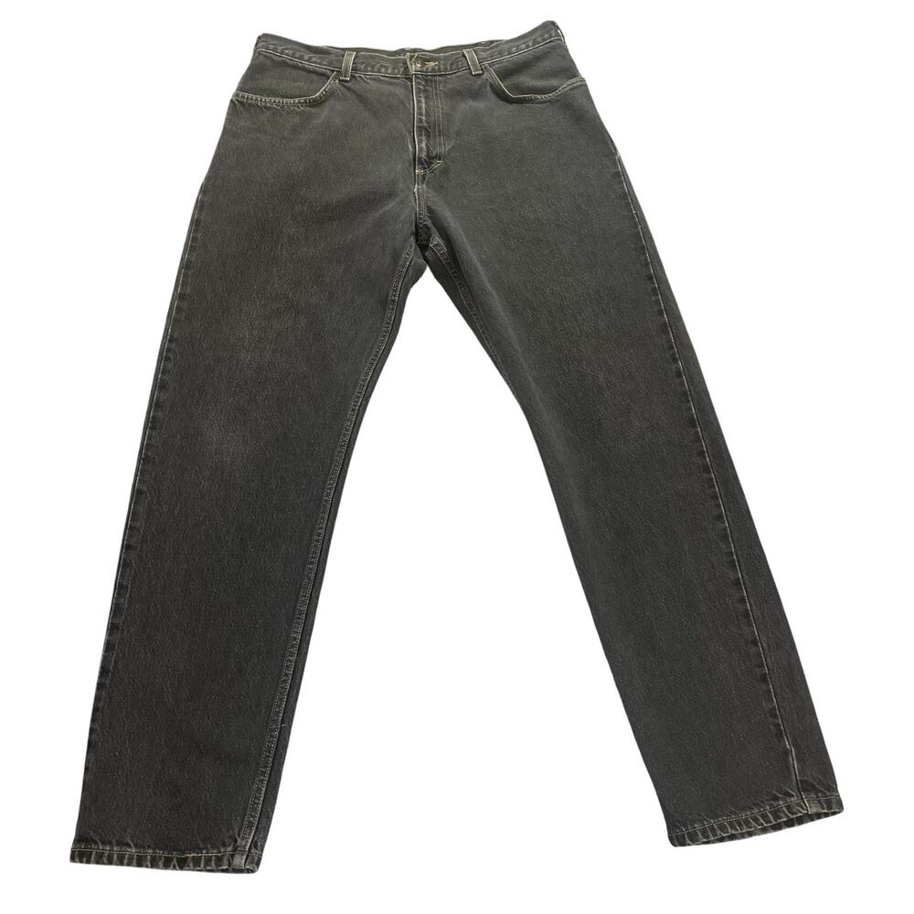 Basic Editions Mens Black Denim Jeans 34x31 Faded Lightly Distressed Vintage 90s